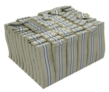 Large stack of american dollars clipart