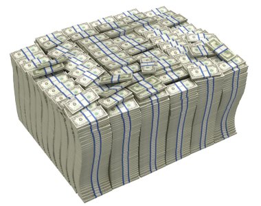 Much money. Huge pile of US dollars clipart