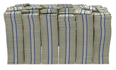 Too Much money. Huge pile of US dollars clipart