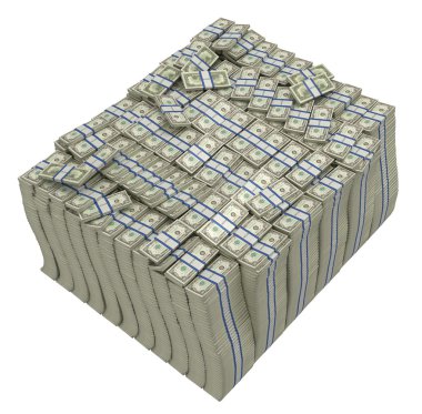 Treasury. Huge bundle of US dollars clipart