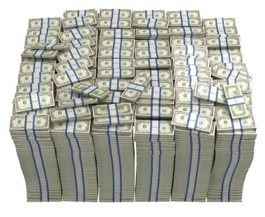 Treasury. Large bundle of US dollars clipart