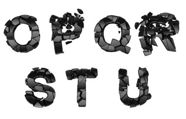 Broken O-U font letters clipart