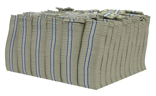 Large bundle of US dollars isolated — Stock Photo, Image