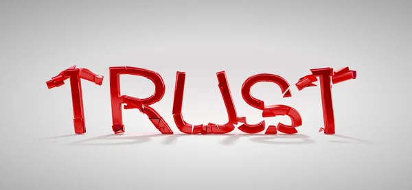 Red Trust word destruction — Stock Photo, Image