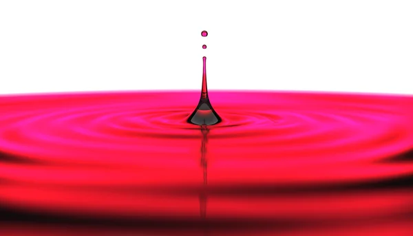 Splash van water droplet over Wit — Stockfoto