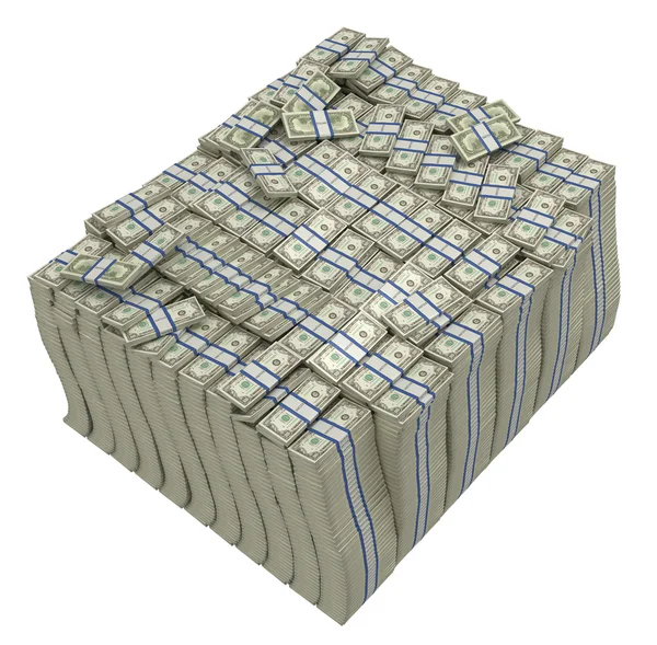 Tesoro. Enorme paquete de dólares estadounidenses — Foto de Stock