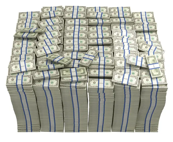 Treasury. Large bundle of US dollars — Stock Photo, Image