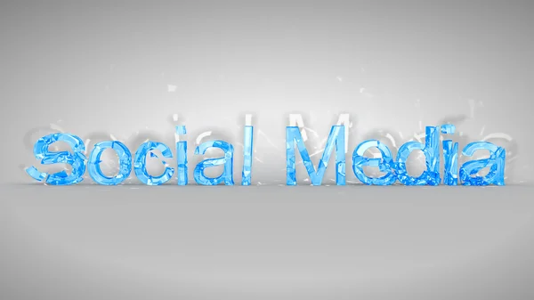 Blau gebrochene Social-Media-Wörter — Stockfoto