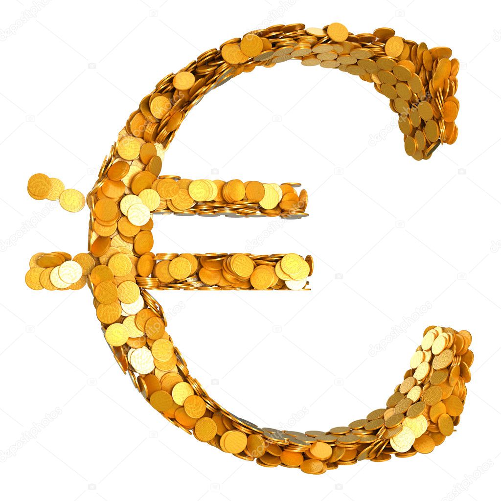 Golden Euro currency and cash