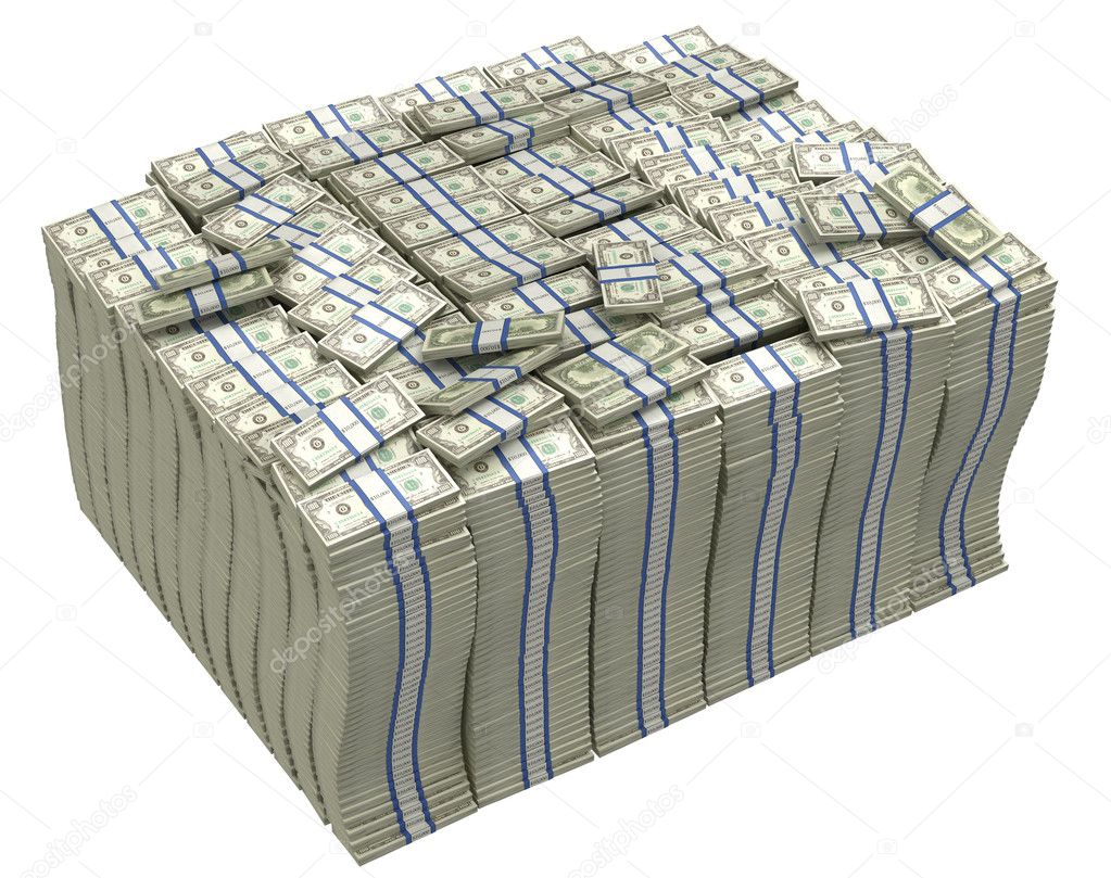 Much money. Huge pile of US dollars