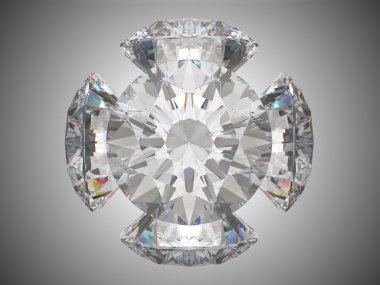Five brilliant cut diamonds clipart