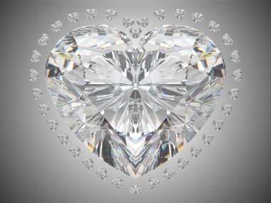 Luxury love - large heart cut diamond clipart