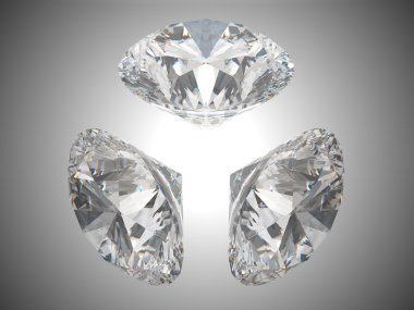 Three brilliant cut diamonds clipart