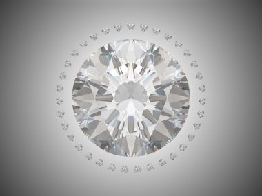 Top view of brilliant cut diamond clipart