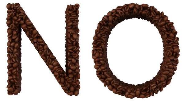 Fonte de café N e O letras isoladas — Fotografia de Stock