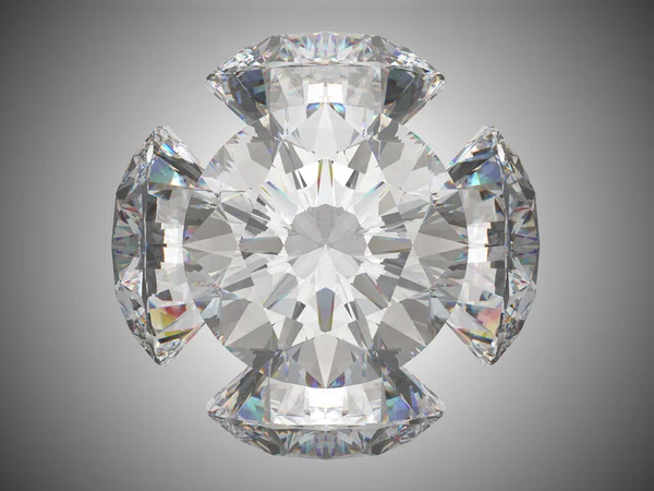 Cinq diamants taille brillant — Photo