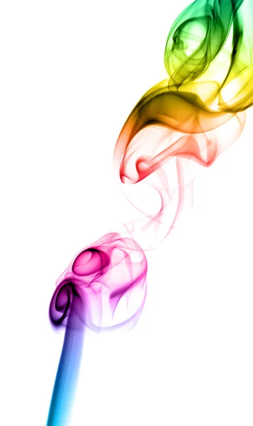 Gradiente forma de fumaça colorida no branco — Fotografia de Stock
