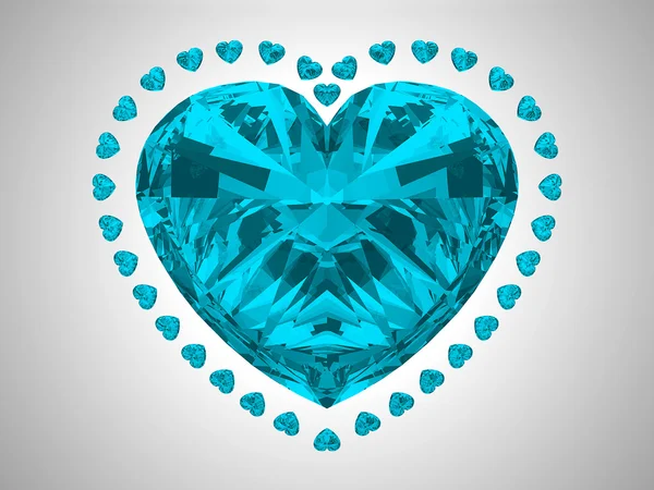 Duży niebieski serca cięcia diamentów — Zdjęcie stockowe
