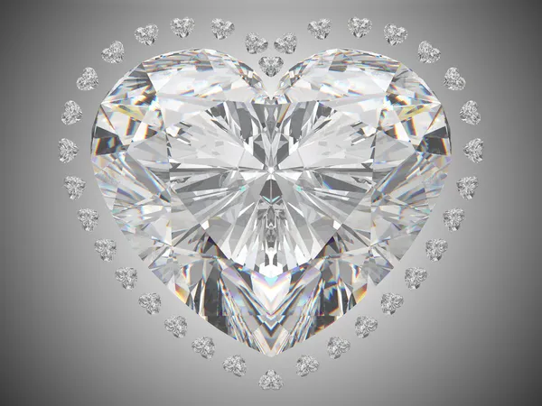 Luxury love - large heart cut diamond — Stock Photo, Image