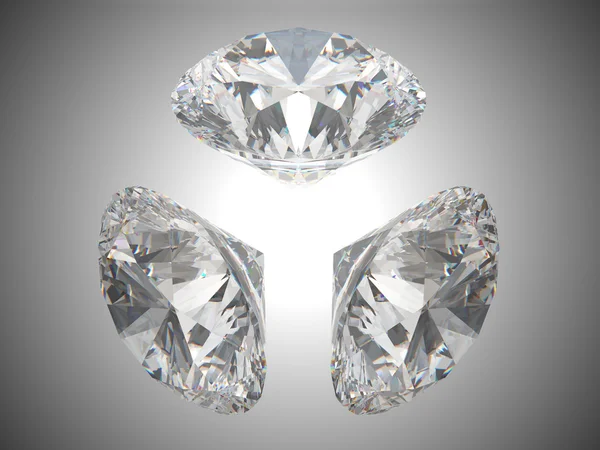 Drie briljant geslepen diamanten — Stockfoto