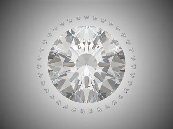 Vue du dessus du diamant taille brillant — Photo