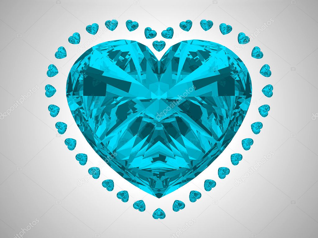 Large blue heart cut diamond