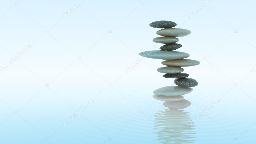 Plie of Pebbles on water surface