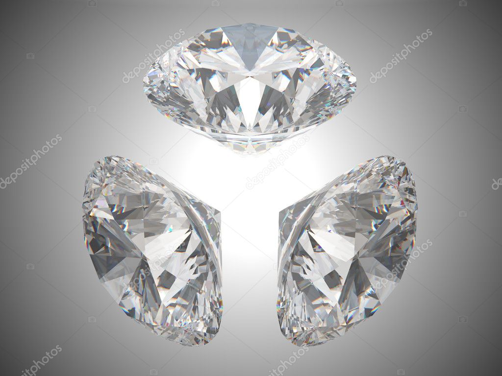 Three brilliant cut diamonds