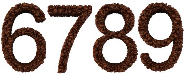 Coffee font 6 7 8 9 numerals clipart