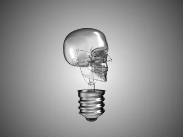 Crânio da lâmpada - saúde ou morte — Fotografia de Stock