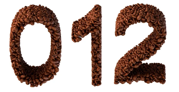 Roasted Coffee font 0 1 2 numerals — Stock Photo, Image