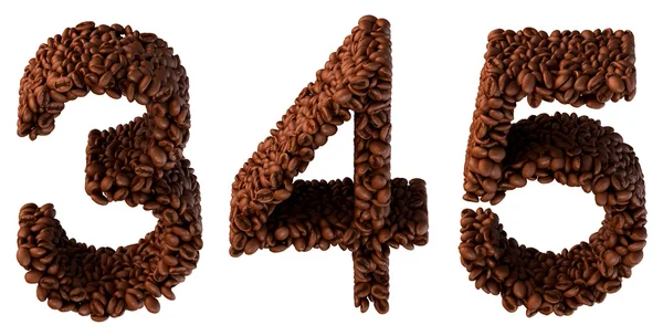 烤咖啡字体 3 4 5 数词 — 图库照片