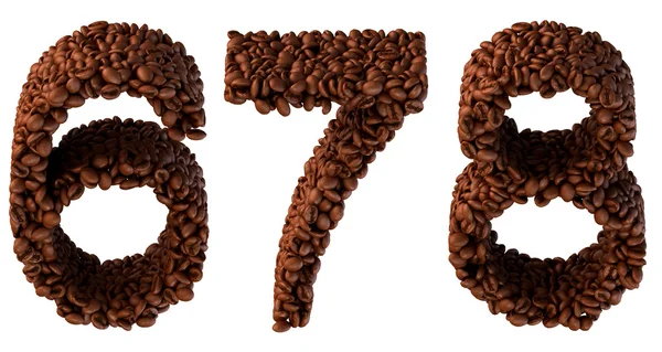 Pražená káva písmo 6 7 8 číslic — Stock fotografie