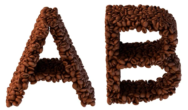 Fontes A e B do café torrado letras — Fotografia de Stock