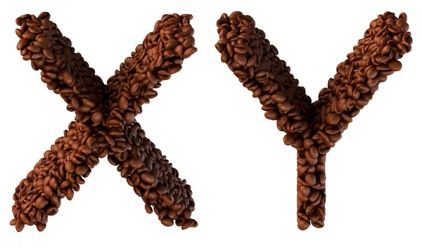 Café tostado fuente X e Y letras —  Fotos de Stock