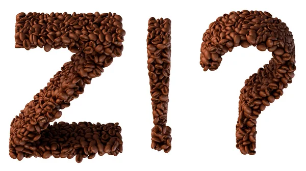 Pörkölt kávé betűtípus z és wow, milyen szimbólumokat — Stock Fotó