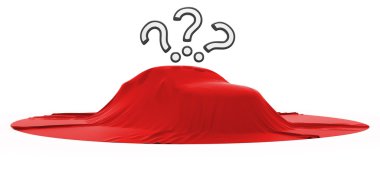 New car reveal with 3 query marks clipart