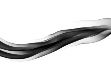 Abstract black smoke waves on white clipart