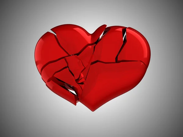 Död och sjukdom. röd brustet hjärta — Stockfoto
