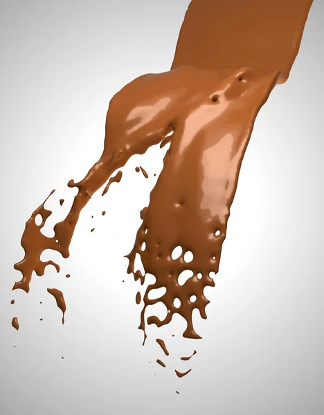 Flujo de chocolate con leche caliente — Foto de Stock