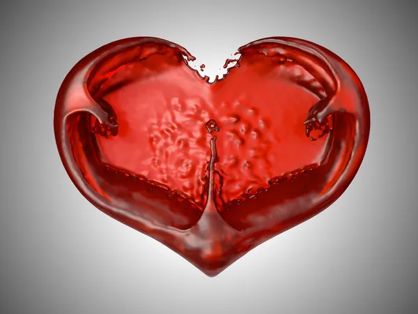 Αγάπη και το ειδύλλιο - κόκκινο υγρό καρδιά σχήμα — Φωτογραφία Αρχείου