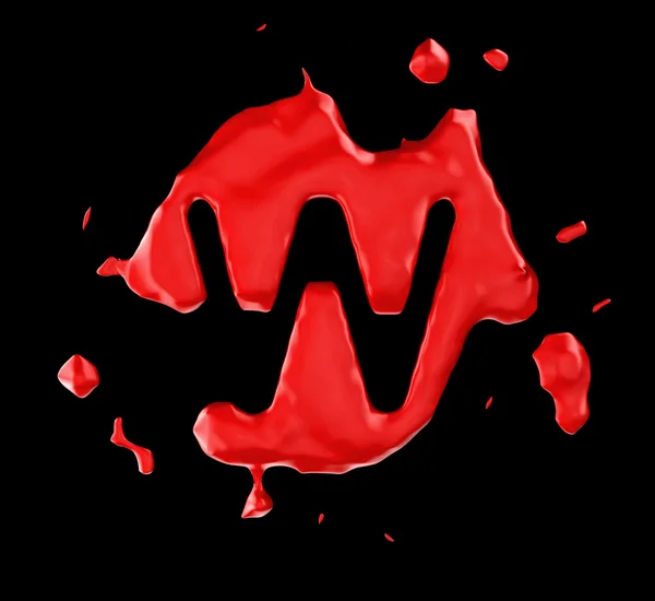 Красная буква W поверх чёрной — стоковое фото