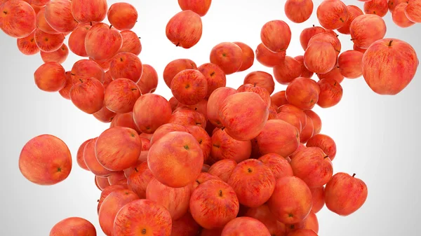 Manzanas rojas maduras fluyen —  Fotos de Stock