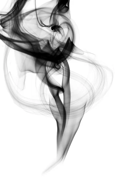 Abstrakcja czarny. dymić kształt na białym tle — Zdjęcie stockowe