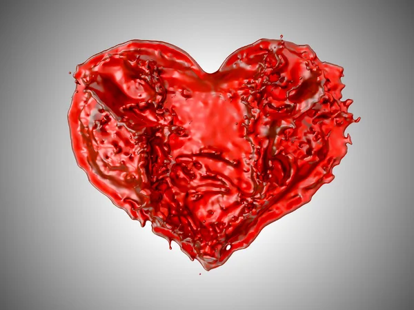 Aşk - kırmızı sıvı kalp şekli — Stok fotoğraf