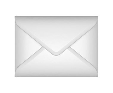 Mail and post - White sealed envelope clipart