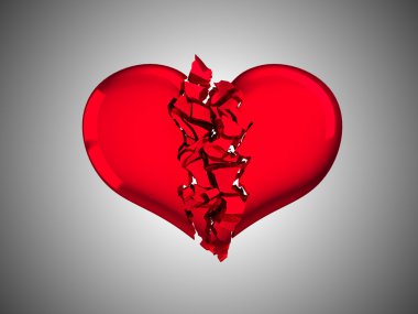 Red Broken Heart - unrequited love or illness clipart