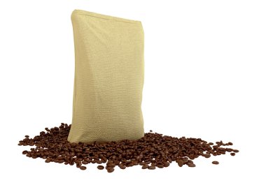 Sacking Package on coffee beans clipart