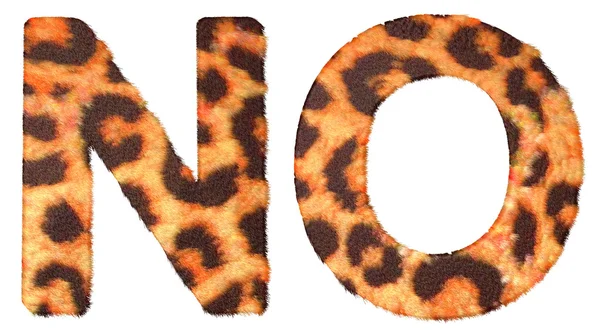Leopar kürk n ve o harfler izole — Stok fotoğraf