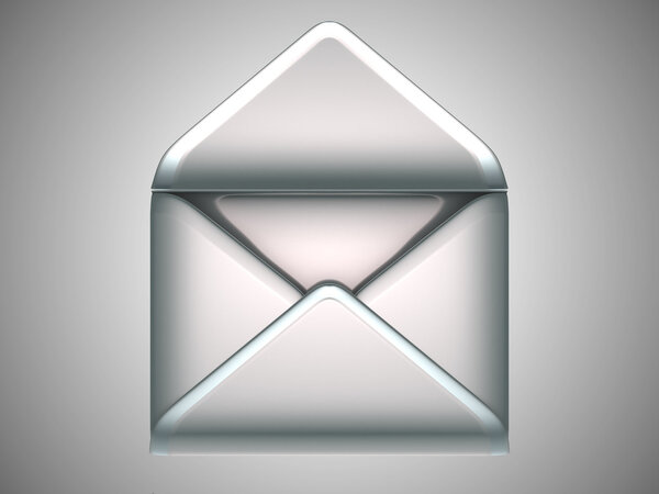 Mail and post - opened silver envelope